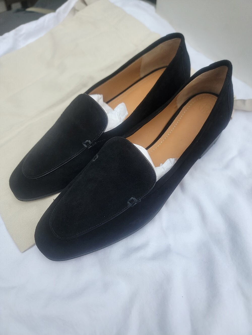 The Row Adam Mocassin Black Suede Loafers Size 40 Box Dust Bag